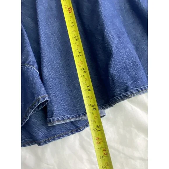 Vintage LRL Ralph Lauren Denim Sz 10 Midi Skirt Aline Patchwork Western Cottage - Picture 7 of 10